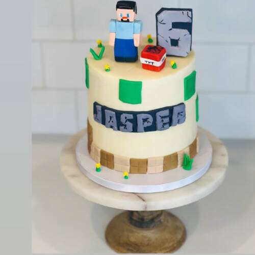 Minecraft Theme Birthday Cake