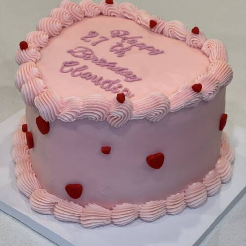 Heart-Shaped Birthday Cake